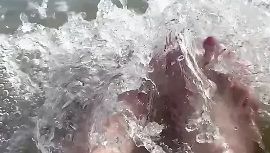 Waves Crashing on Size 16 Feet & Legs