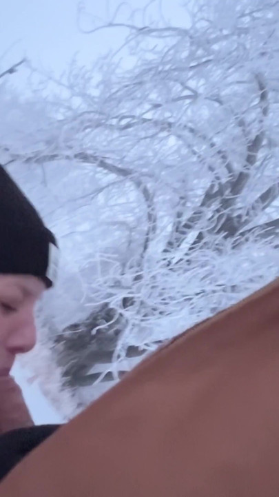 Outdoor Girl Almost Caught getting Dick Hard in the Snow | Clip 1