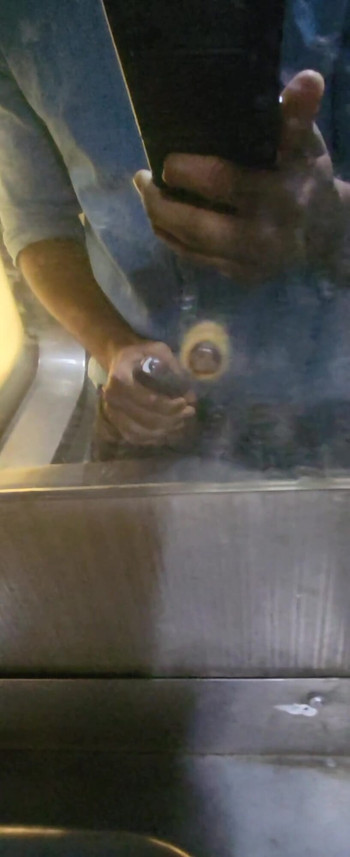 Key moment from "Desi guy jerking off in public train"