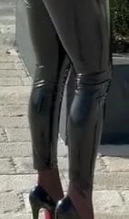 Shiny Latex Leather Pvc Vinyl Rubber Pants Leggings