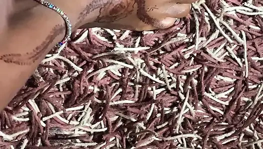 Hot ebony babe foot massage section