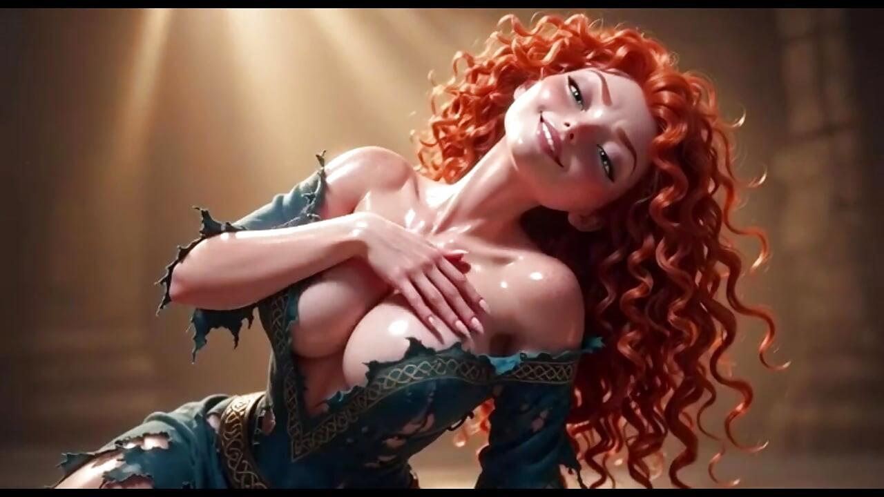 Merida Brave AI Hentai - Redhead Princess Teasing Spreading in the Forest  Anime NSFW Part 1