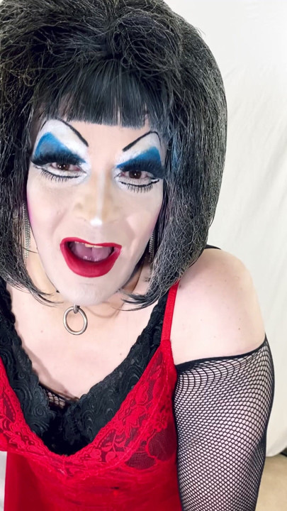 Drag Queen Sissy in Heavy Makeup needs a Man....