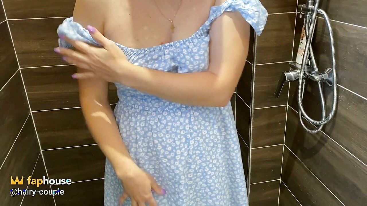 Fucked Shy Hairy Woman in the Shower and Cumming While She Made Handjob and Showing Her Hairy Body and Masturbating Until Cum