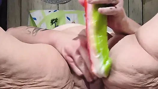 Shes Cumming 10 Times in a Row with That Orange Dildo
