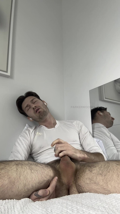 Emotional moment from "Selfsucking College Boy Goons As He Cums In His Mouth"