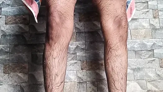 A boy remove pubic hair on the bathroom with bathing full video