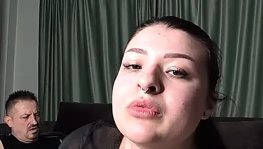 JOI in Romanian in Pantyhose with Slave, Ass Worship, Dirty Talk, Cuckold Talk