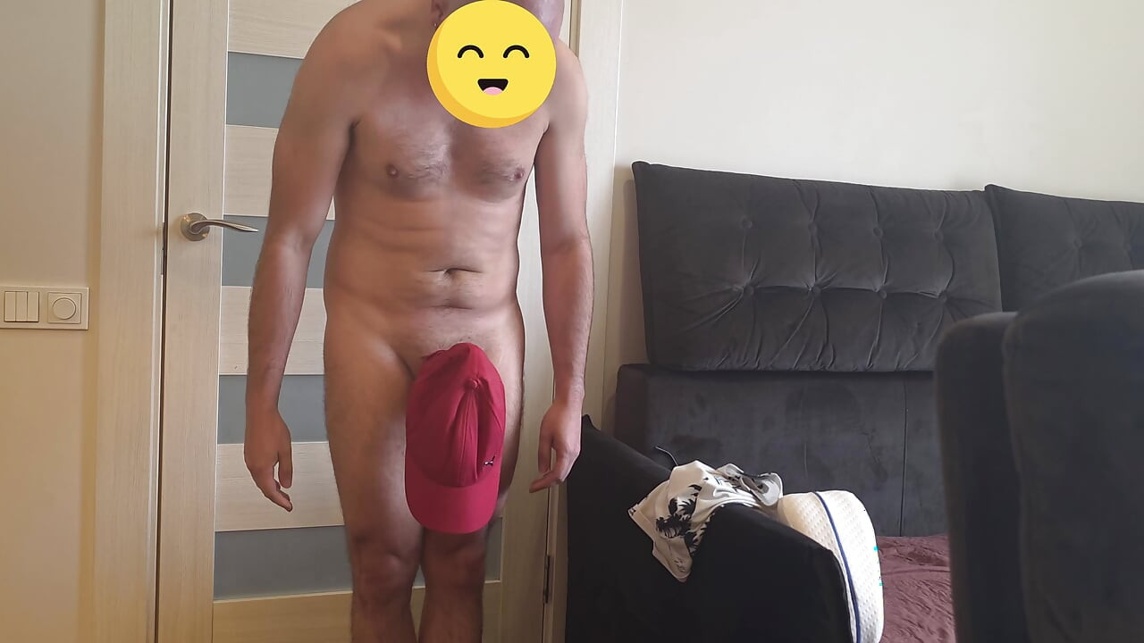 Long striptease, partial hands-free cumshot and cum tasting
