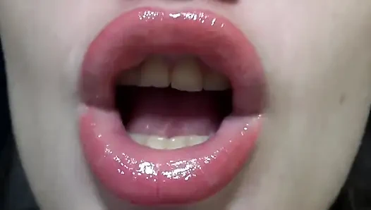 Lippen-fetisch! Küssen! Lippen glänzen!