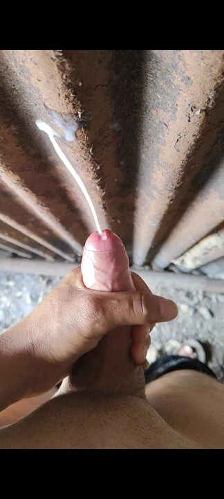 Masturbation outdoor. Jerking off hanjob huge cumshot