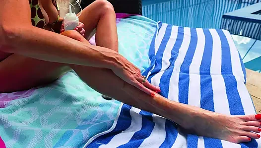 Blonde MILF Fucked by the Pool