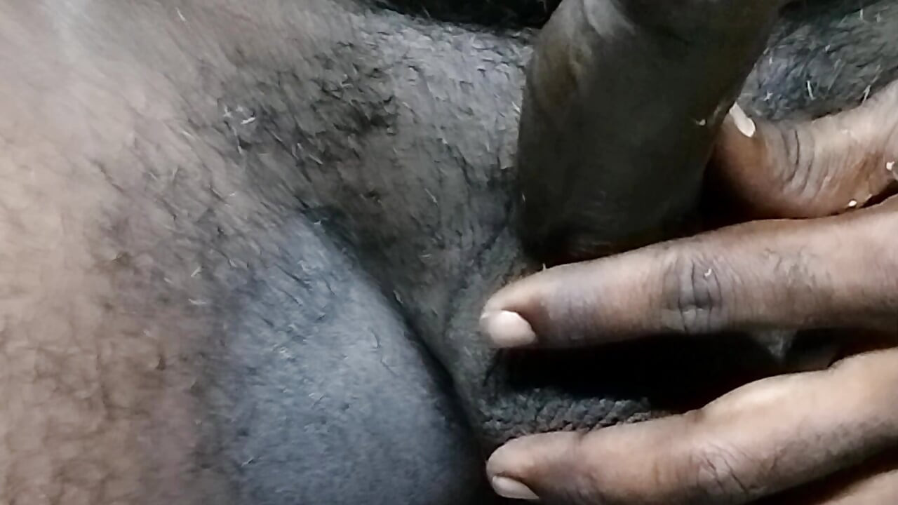 Indian Black big cock boy masterbating and cumming