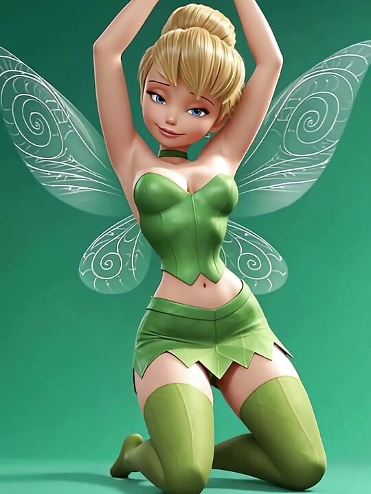 Tiny Tinkerbell背在一个巨大的鸡巴上