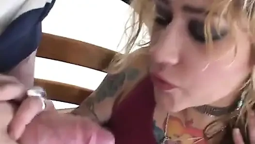Big ass blonde gets her wet pussy slammed