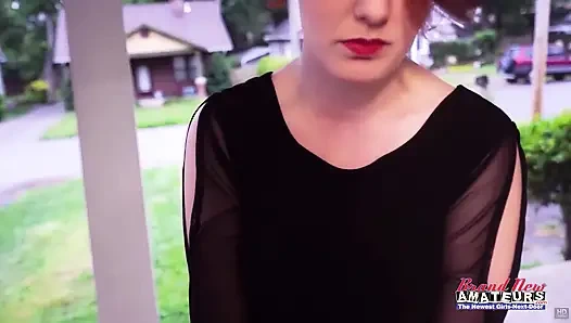 Kurvige rothaarige marla, schlampig, halsfick, blowjob, gieriges spermaschlucken!