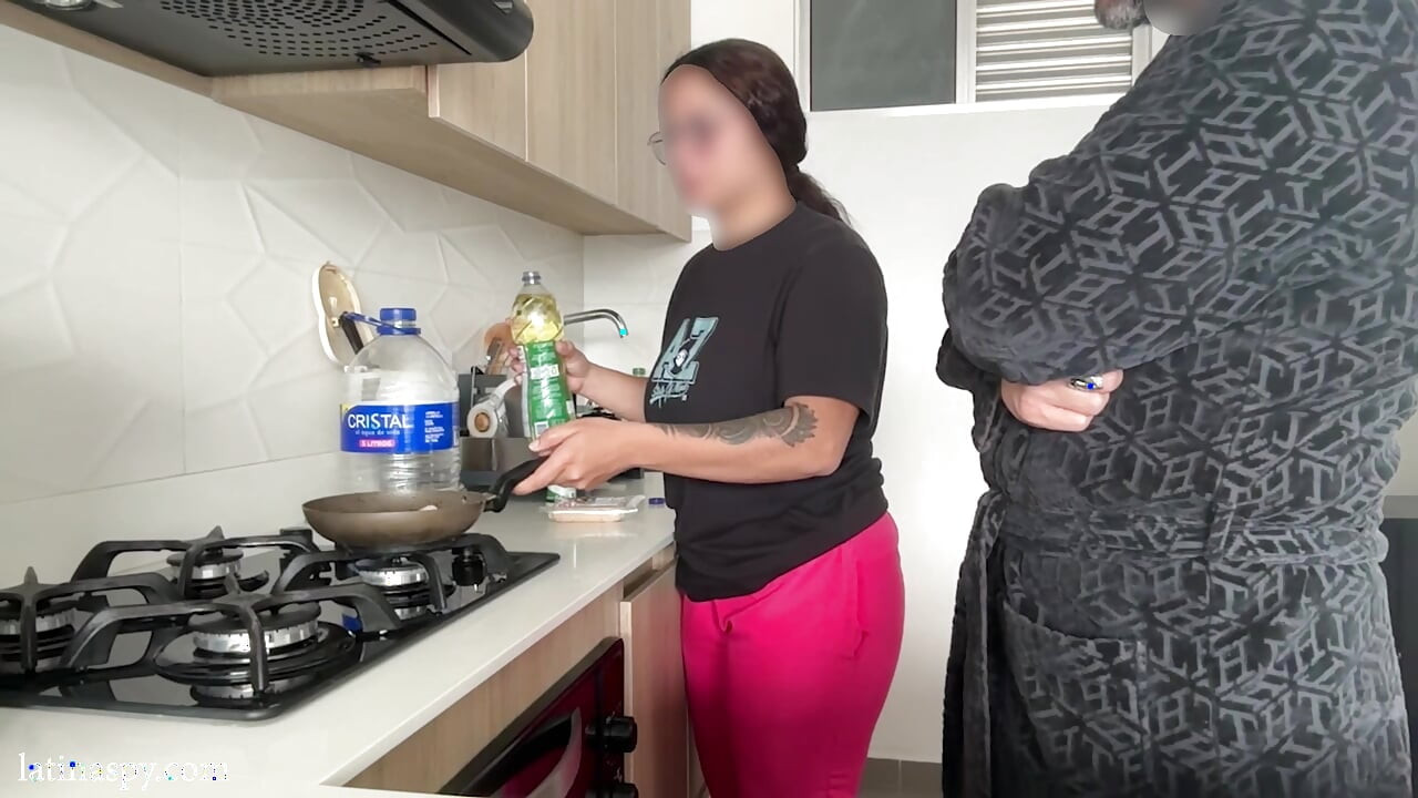 kitchen with latin titties part 1