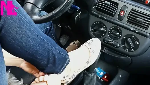 Pedal Pumping in Flowered Flats