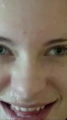 Beautiful girl takes huge facial