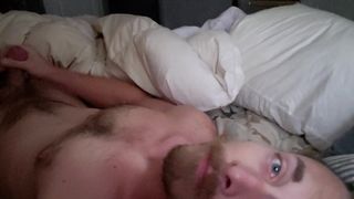 Jerking a load from my hairy cock