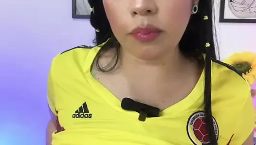 Passion for the World Cup, masturbation and orgasms, riding daddy's cock, milking him until he gets all his cum out