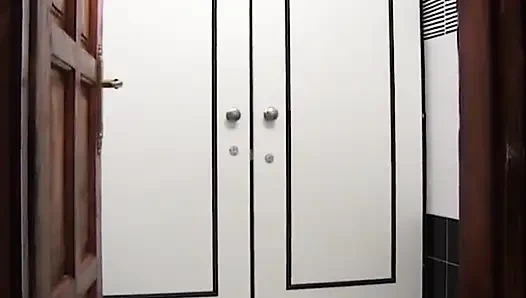 Gorgeous Brunette Gives A Blowjob in The Restroom