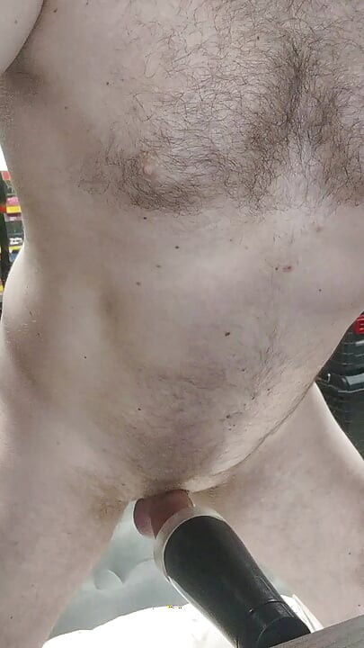 Solo Male fuck  flashlight and hold cum on the edge