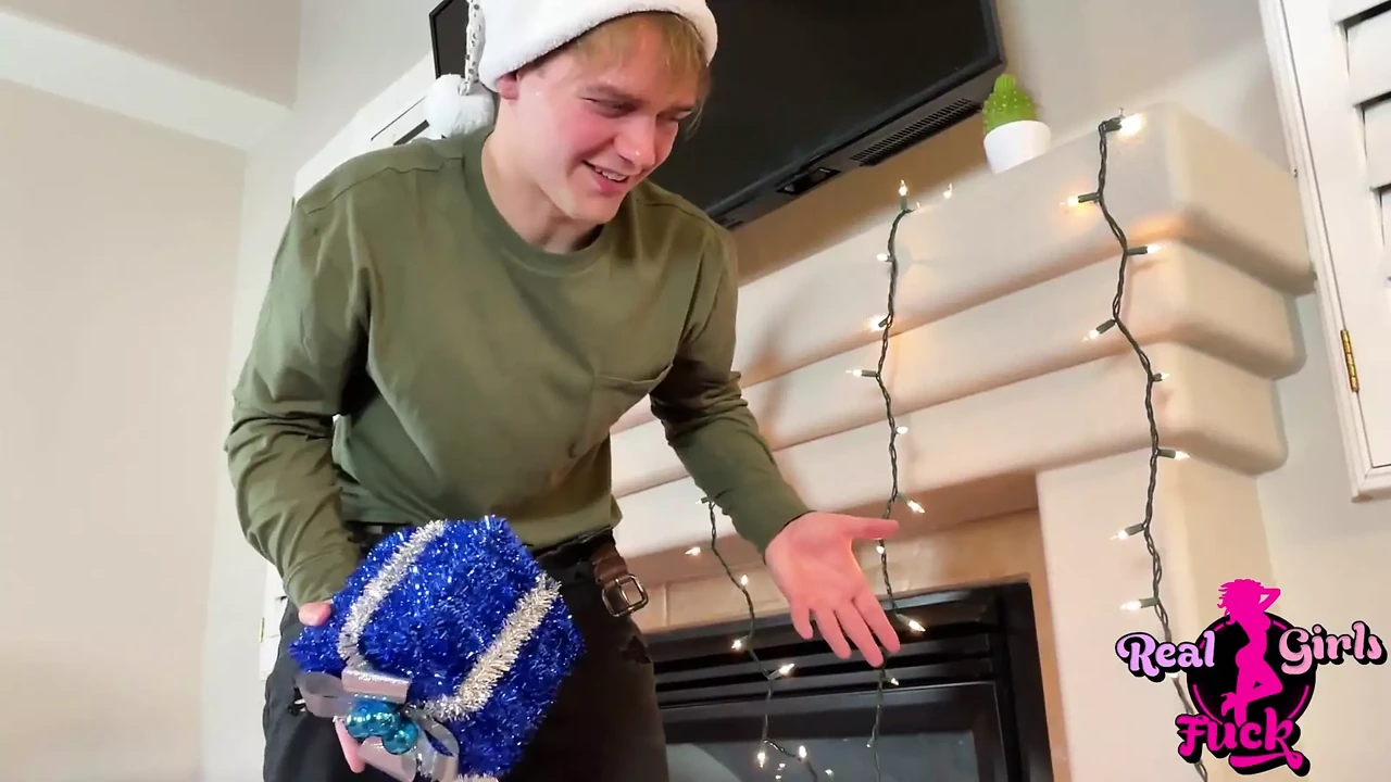 Step Bro Surprises Bratty Step Sis with His Cock for Christmas - Riley Daniels