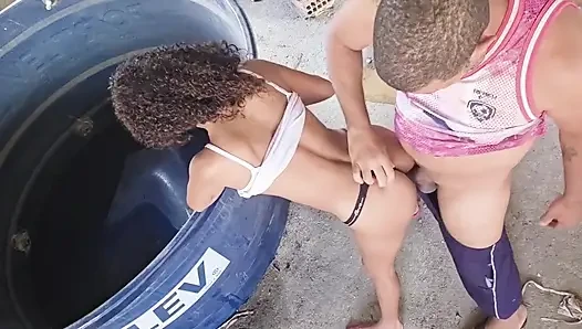 Picking up My Stepsister 100 Anal on the Terrace