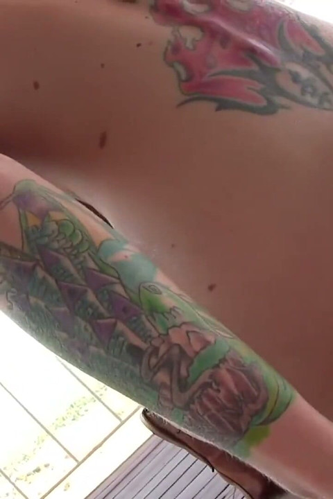 Pierced and tattooed beauty rides big dick POV