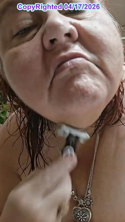 After a Hot Sshower Nurse Vicki Dries off and Does Some Other Grooming