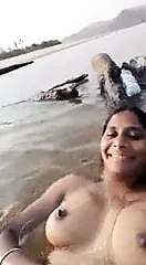 Wow...!! Pussy fingering, licking at River side