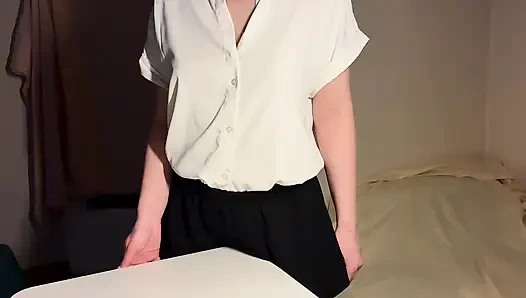 College Girl Fucks Table Rubbing Table