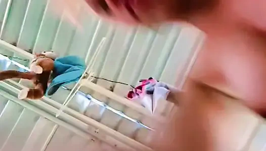 Ficken sexy Barbystrawberry mit sexy blauem höschen, blowjob von meinem harten schwanz, bis viel sperma trinkt, alles sehr böse
