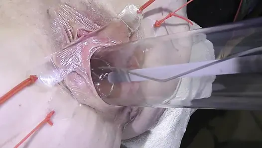 Far Spread Pussy Close up Fucking with Lamp 1000watt