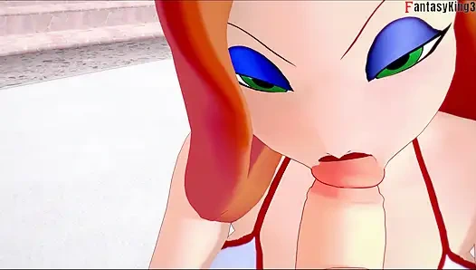 Jessica Rabbit halka açık havuzda sakso çekiyor