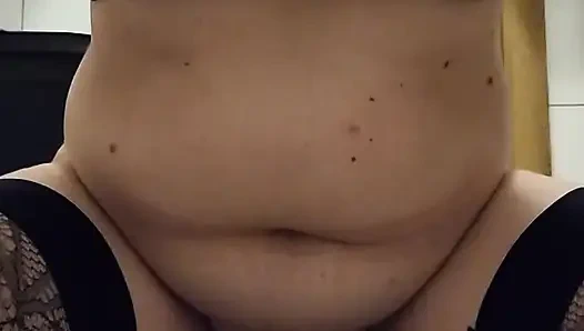 Orgasm control training using a vibrator and a dildo, culminating in an orgasm