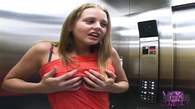 This hottie is totally naked in a parking garage