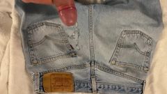 Wank and cum on jeans