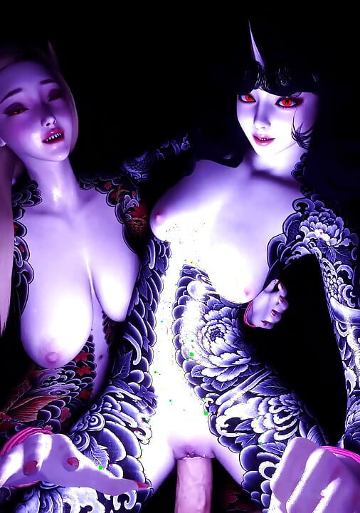 Oni Sisters Lap Dance Sex Pov (Iblis Jepang)