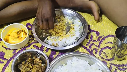 When we were alone at home, I ate with my stepsister