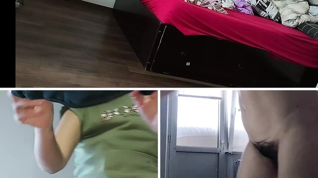 Horny wife strips and masturbates moaning. Sexy latina hairy pussy, big tits, big ass.