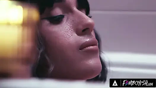 FEMBOYISH - Cute Femboy Dante Snoww Lathers Up In Bubble Bath & Enzo Muller Gets In To Fuck Him Hard