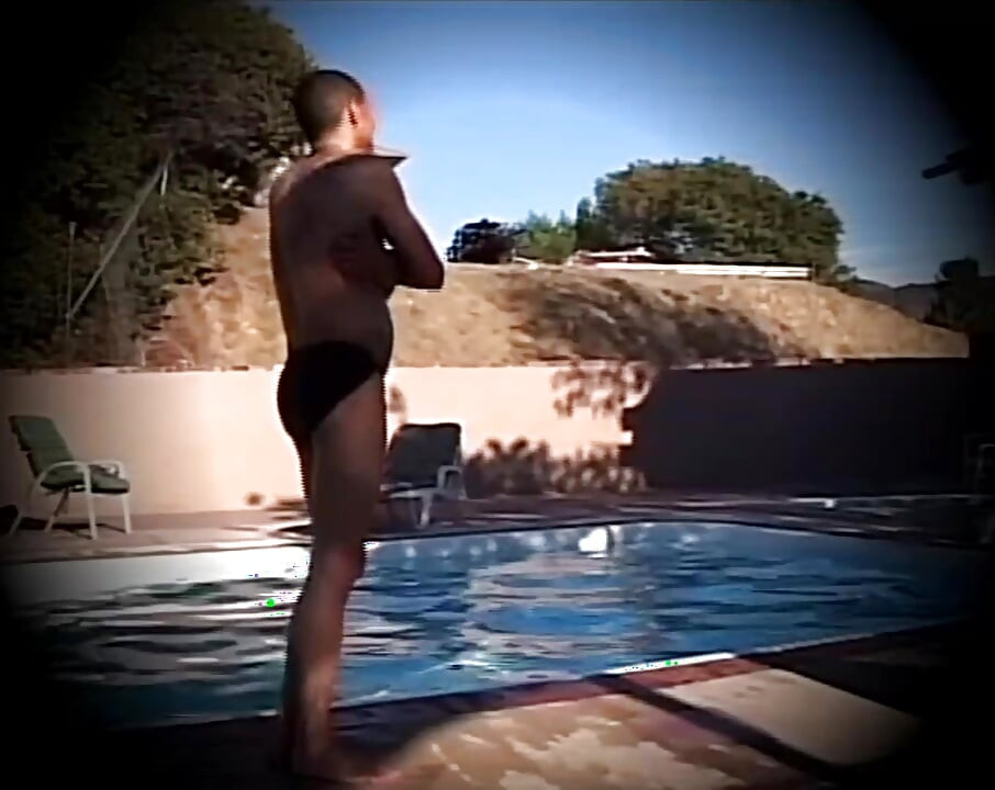 Girl with Hairy Pussy Fucked by Three Big Cocks in the Pool