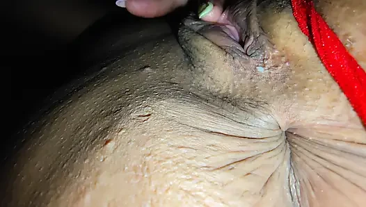 Hot stepsister shows her big curves and huge butt to her sadistic stepbrother, touches herself for him