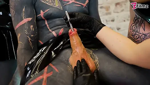 Triple Mistress Urethral Sounding in Latex with Anuskatzz, Mistress Alessa La Strange and Nikolaz Zpageti