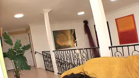 Stunning Asian babe with big tits gets a big load on her face