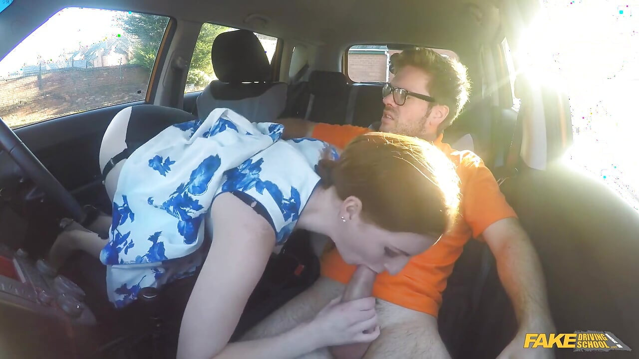 Fake Driving School - Hot Redheads Dirty Secret: Outdoor Blowjobs and Big Tits Worship