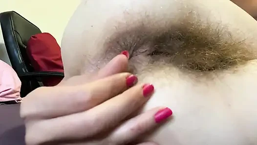 Hairy ass fetish video closeup