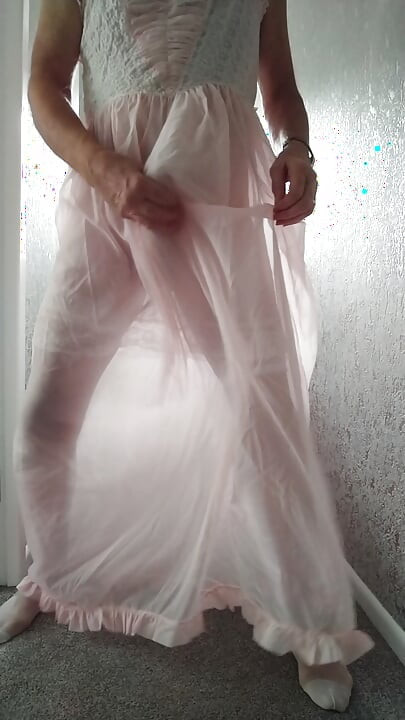 Trying on my transparent lingerie